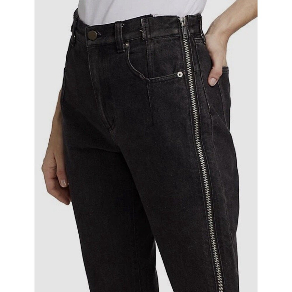 $395 3.1 Phillip Lim Women's Black High-Rise Zip Detail Jeans Pants Sz 0 (XS /S) - Picture 2 of 14